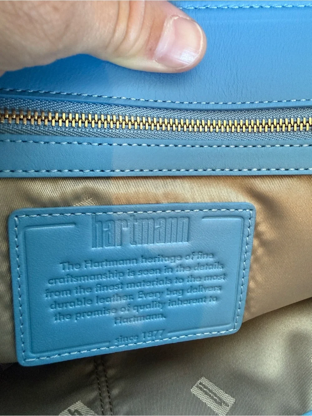 Hartmann Noviana Blue Leather Shoulder Bag Satchel with Crossbody Strap NWOT